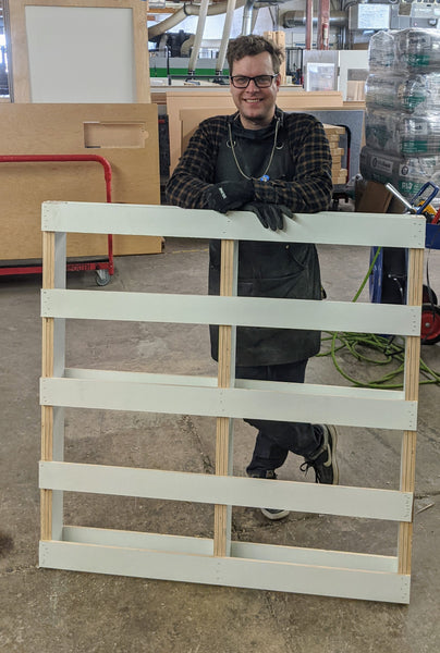 Zenbooth makes their own pallet when supply chain falls short