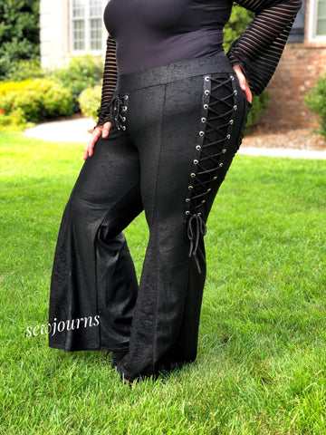 leather and lace pants