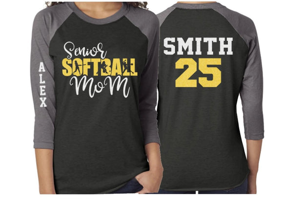 senior mom baseball shirts