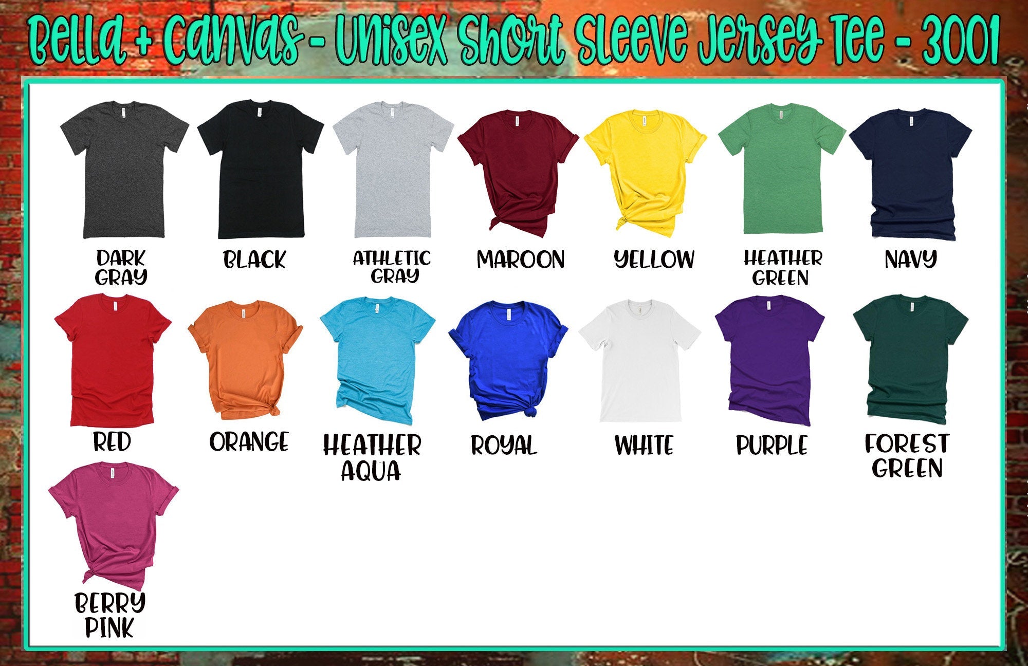 canvas tshirt colors