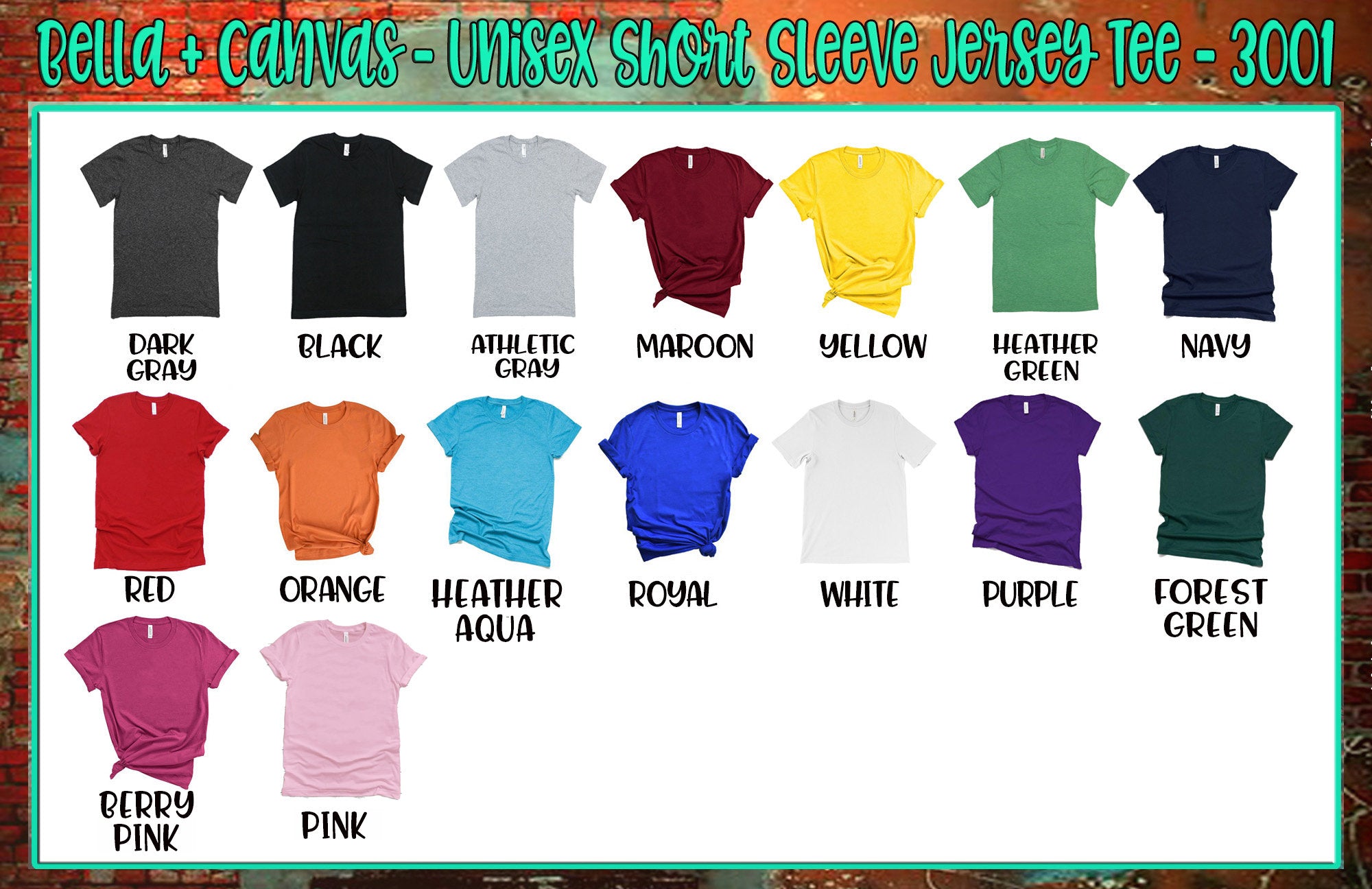 Gildan Softstyle T-shirt Color Chart, Digital Download, PNG File ...