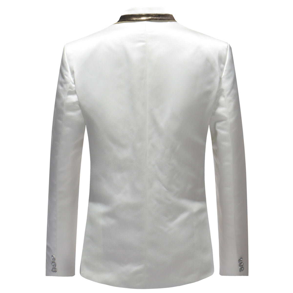 Mens Slim Fit Embroidery Floral Blazer White - Cloudstyle