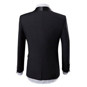 3-Piece Slim Fit Black Tuxedo Suit Wedding suit-Cloudstyle