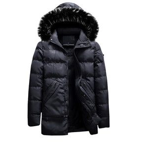 Mens Hood Removable Faux Fur Coat 4 Colors - Cloudstyle