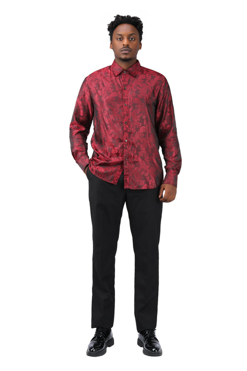 Cloudstyle Mens Paisley Shirt Long Sleeve Dress Shirt Button Down