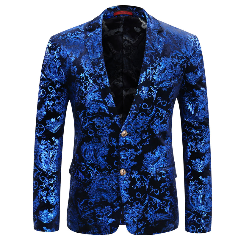 Mens 2-Piece Slim Fit Party Paisley Suit 4 Colors - Cloudstyle