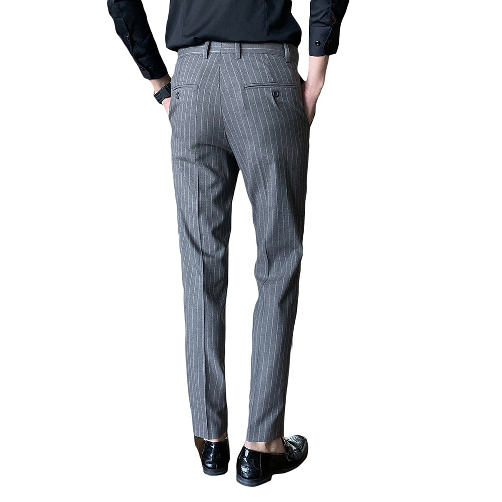 TKFDC Black Formal Dress Pants Men Pocket Side Office Trousers Men Stretch  Striped (Color : D, Size : 34) : : Clothing, Shoes & Accessories