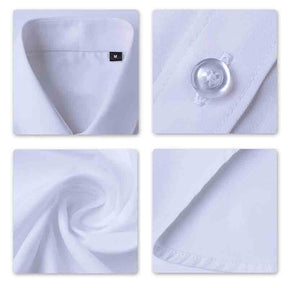 Mens Slim Fit Turn-Down Collar White Shirt - Cloudstyle