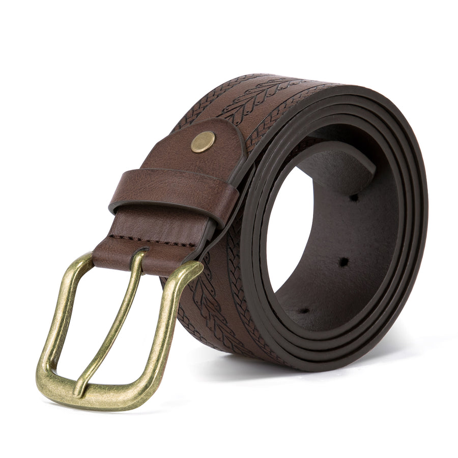 Mens Herringbone Embossed Belt 4 Colors - Cloudstyle