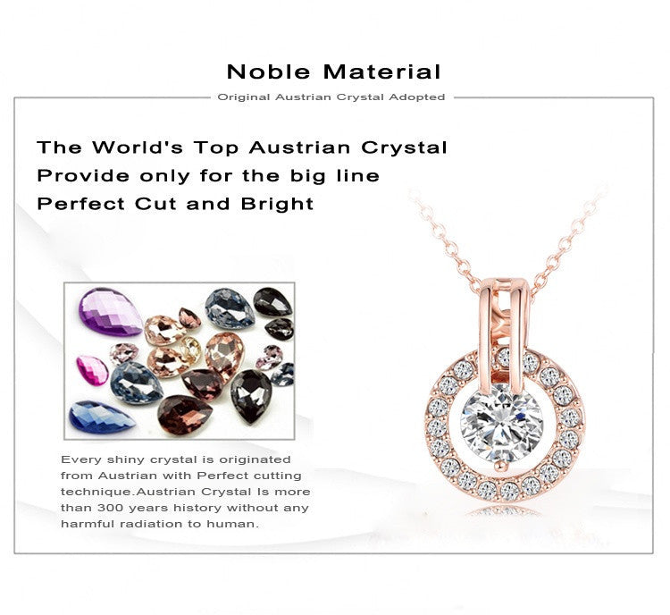 Genuine Beagloer Austrian Crystal Round Necklace Browista Jewelry 5607