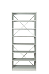 Front View of VISIPLAS BS203 Steel Shelving Kit with 8 Shelves