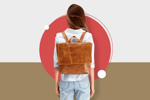 Leather diaper backpack bag