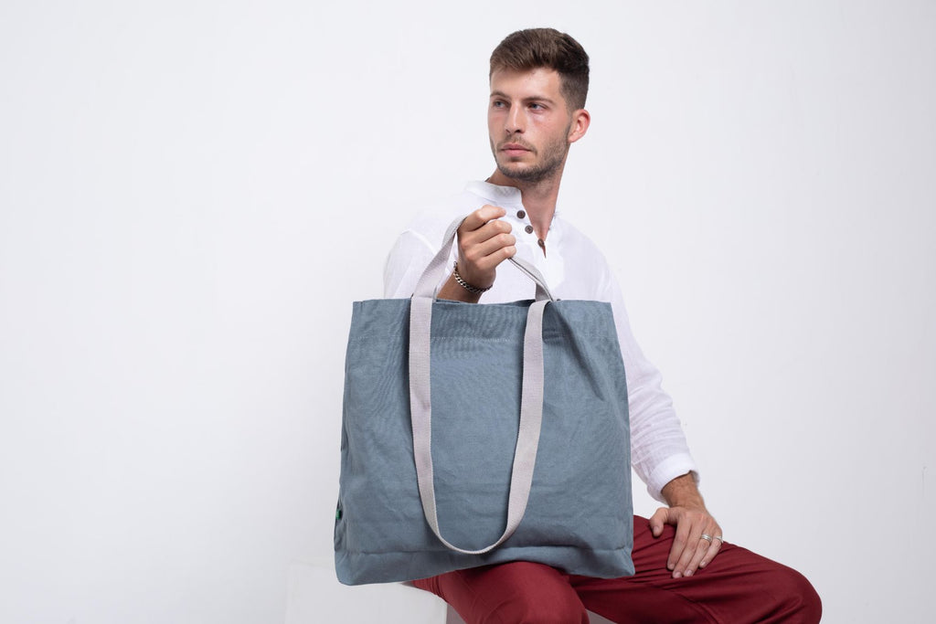 Large Waxed canvas tote bag