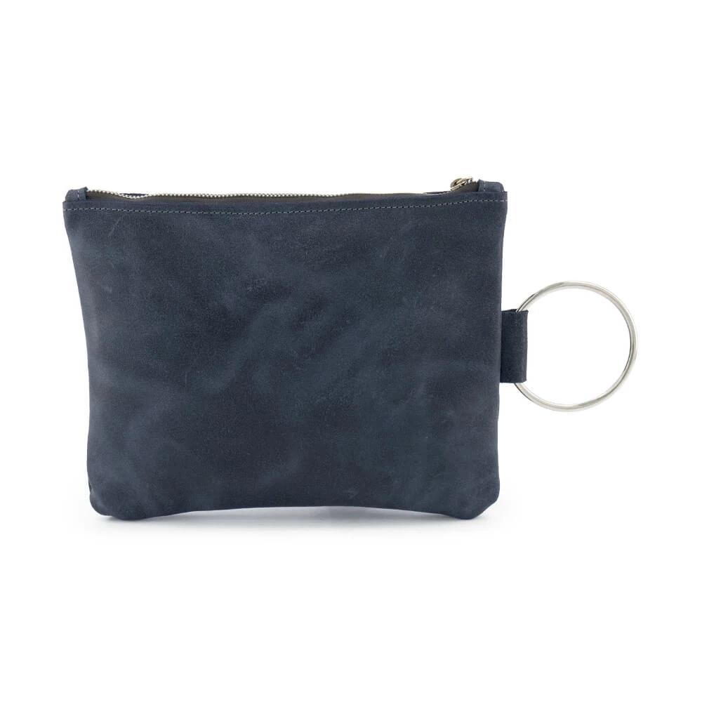 navy leather clutch purse