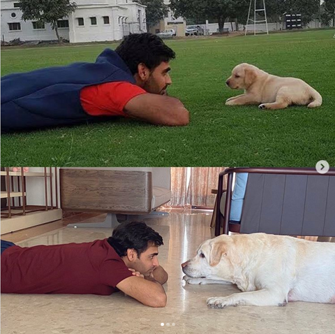 Bhuvaneshwar kumar with his dog