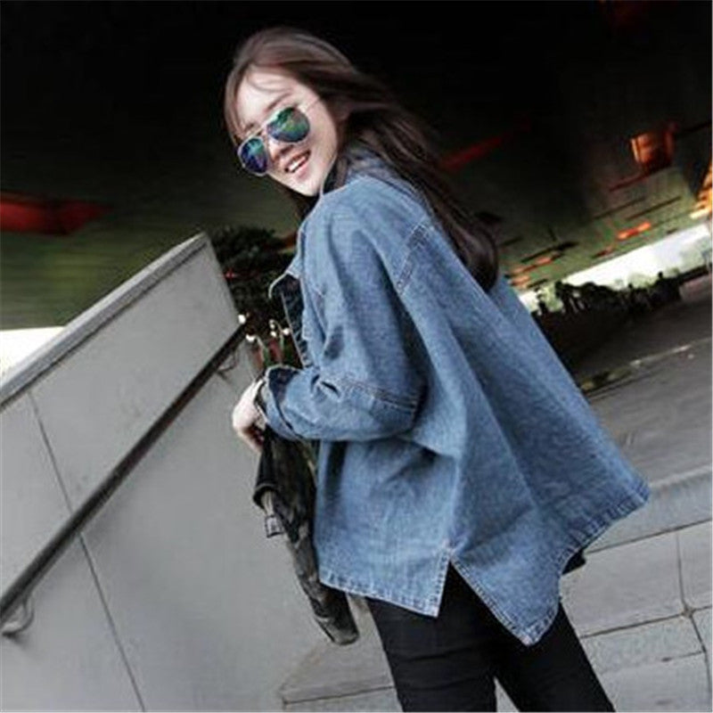 New Fashion Outwear Full Batwing Sleeve Turn-down Collar Coat Single Breasted Jacket With Button Den