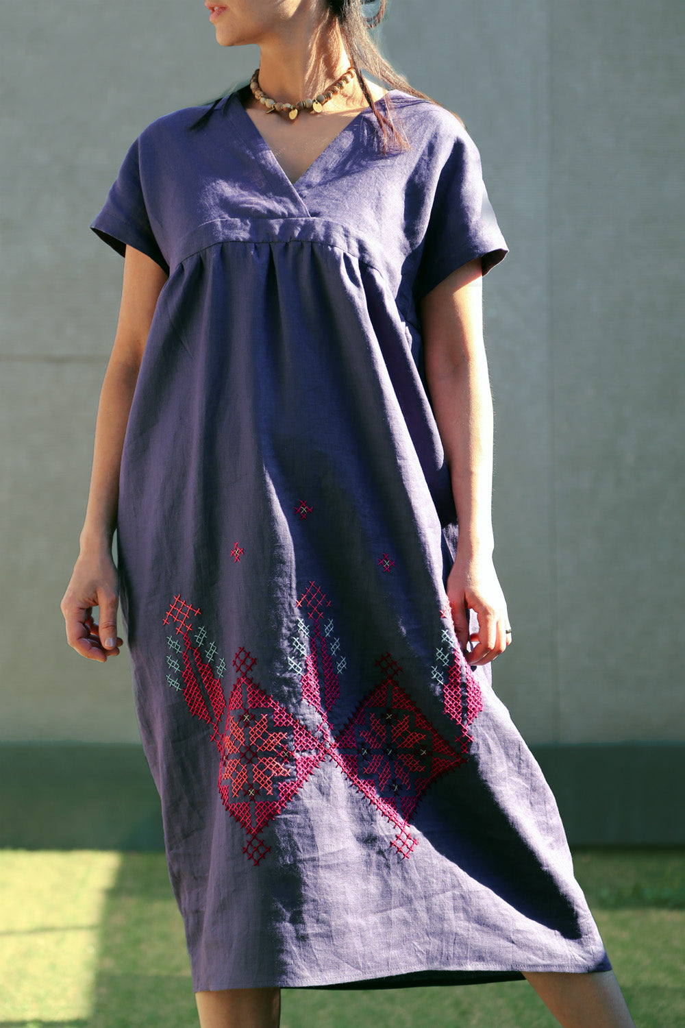 smock embroidered dress