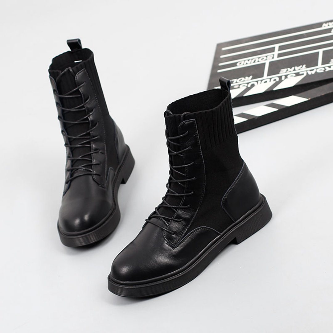 Leather Paneled Martin Boots – Babakud