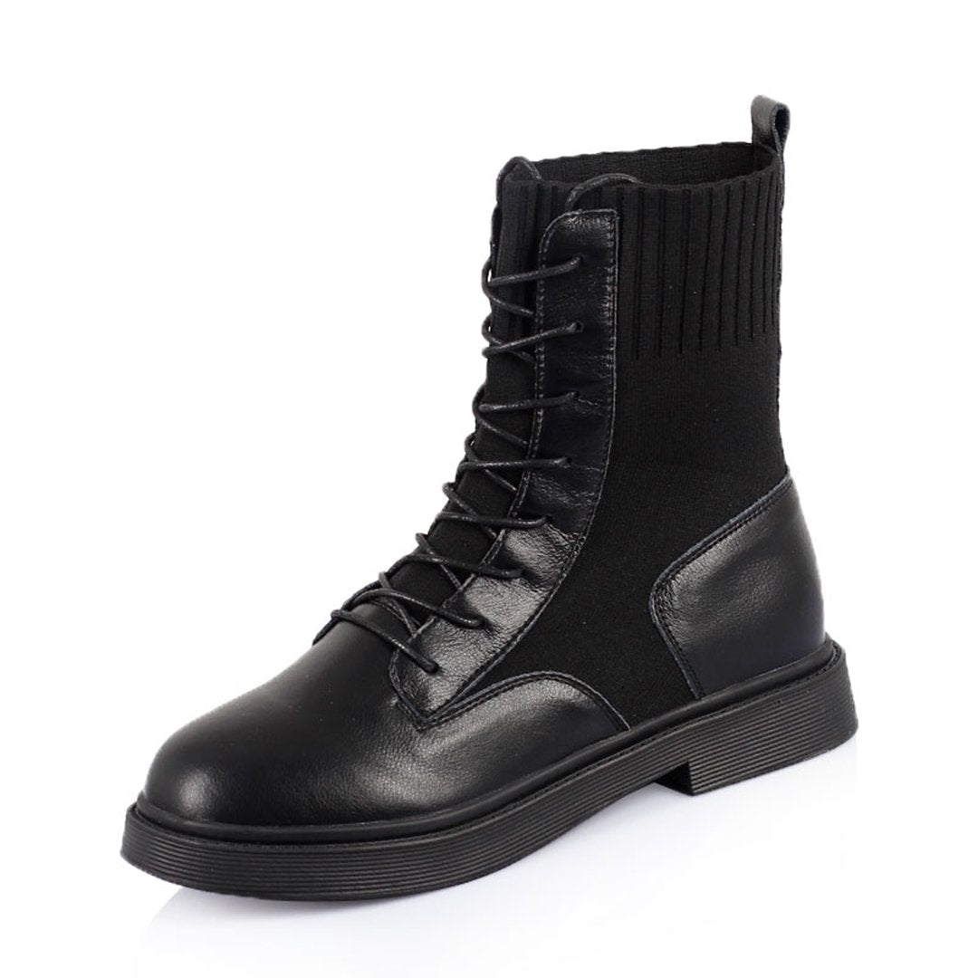 Leather Paneled Martin Boots – Babakud
