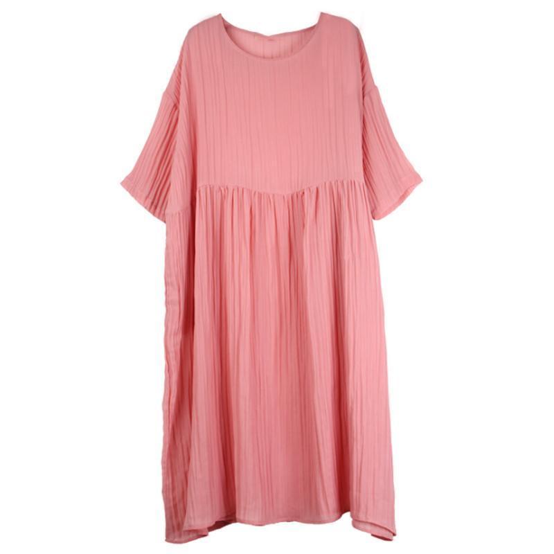 Plus Size Female Pleated Solid Color Midi Dress – Babakud