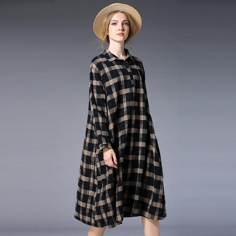 plus size plaid shirt dress