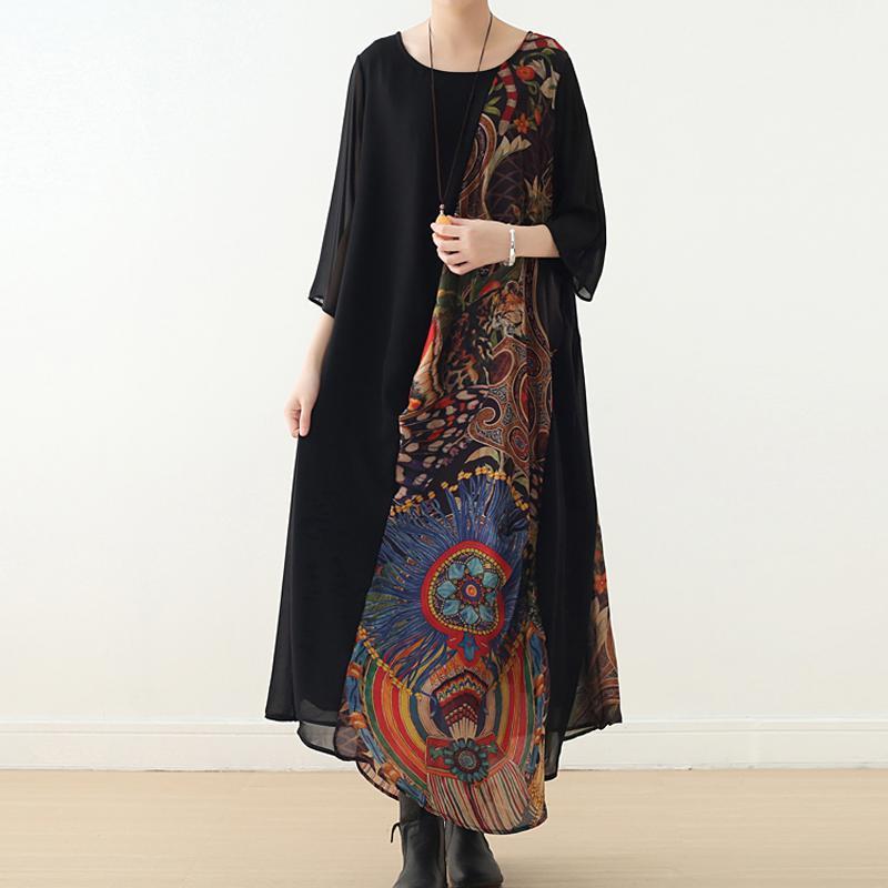 Women Half Sleeve Printed Paneled Summer Dress – Babakud