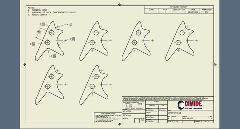 DIMIDE DIY Pipe Shoe - Cutout Drawing