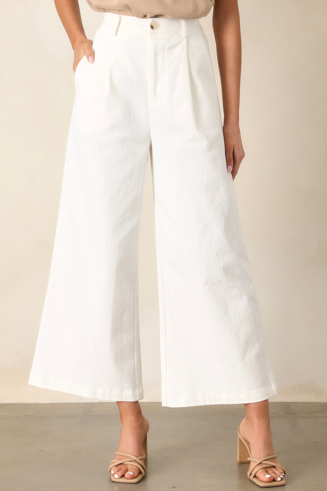 Call It Fate Ivory Wide Leg Jeans