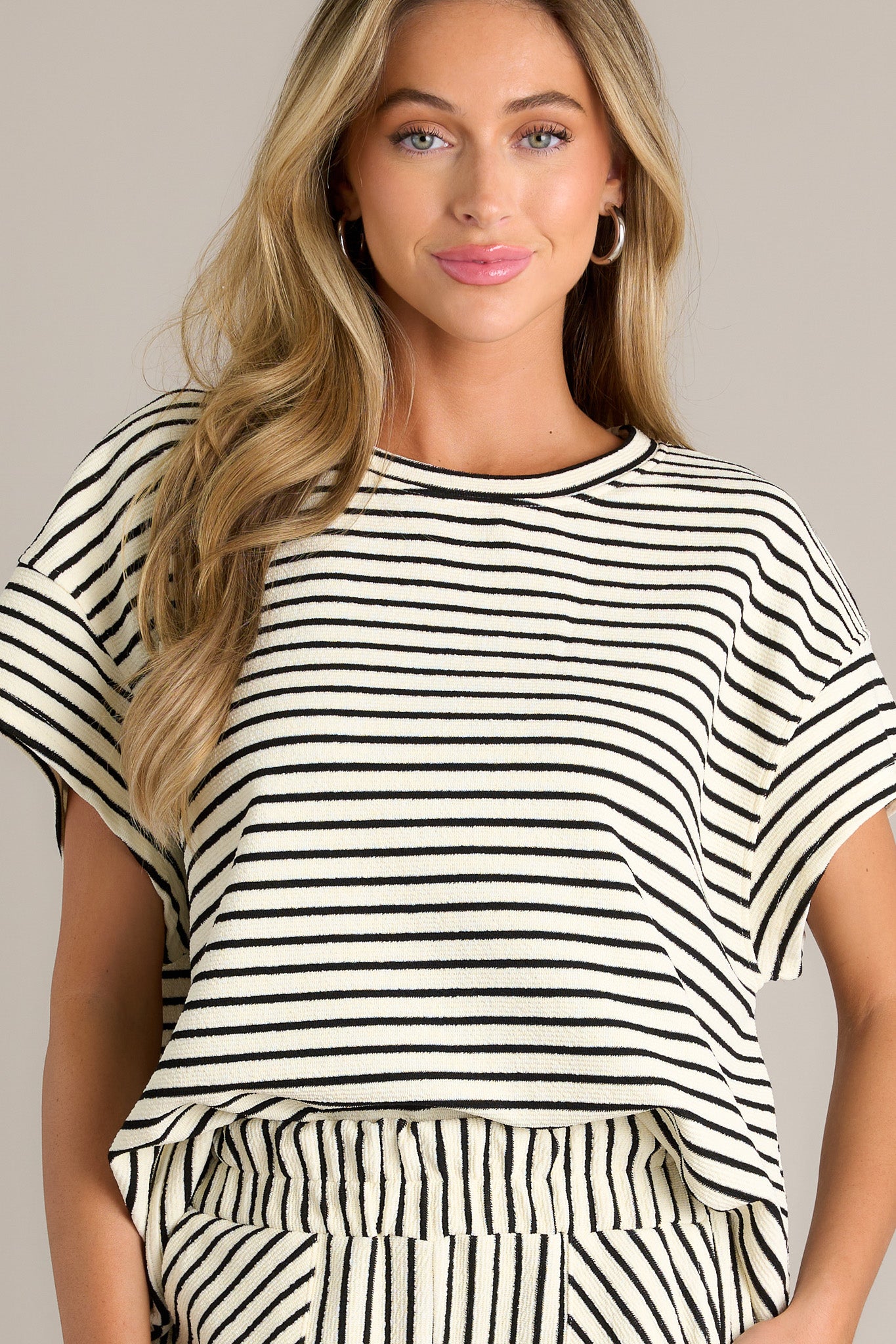 Blissful Horizon Black Stripe Top