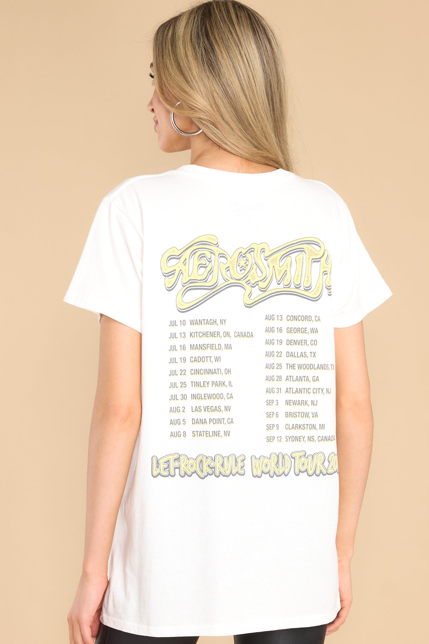 Aerosmith World Tour 2014 White Tee