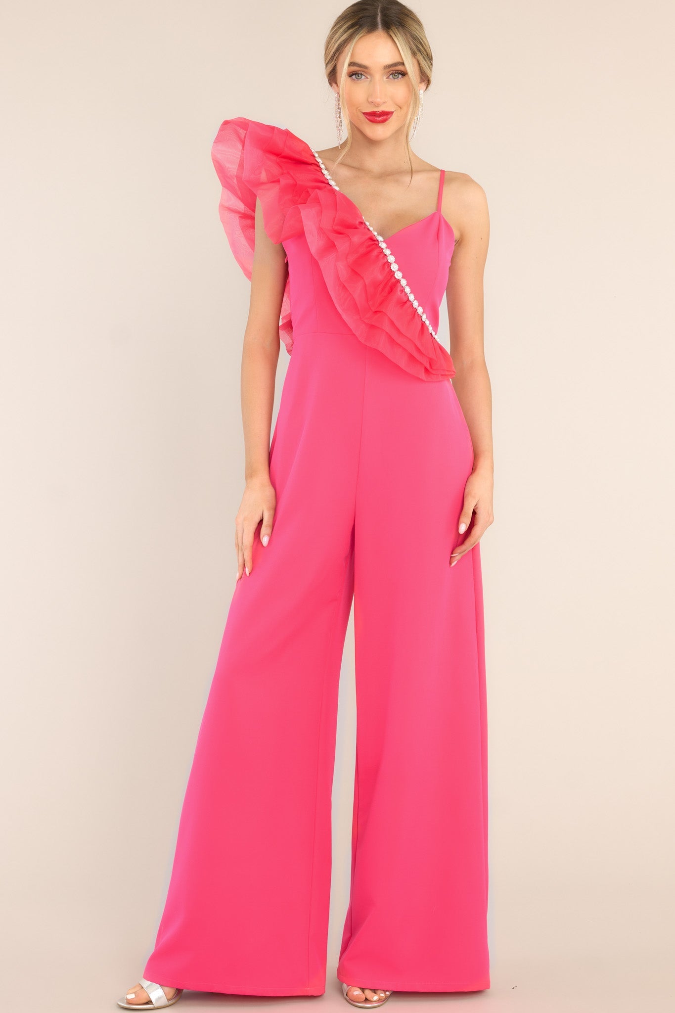 At Ease With You Hot Pink Jumpsuit