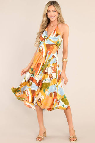 Halter midi dress perfect for vacation.