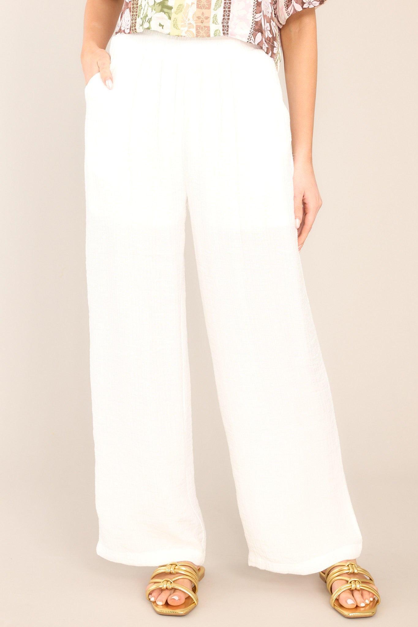 Cherish The Journey White Gauze Pants