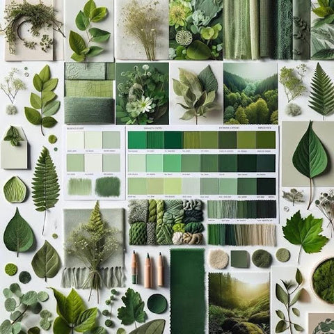 green scape of plants, hues, and floral