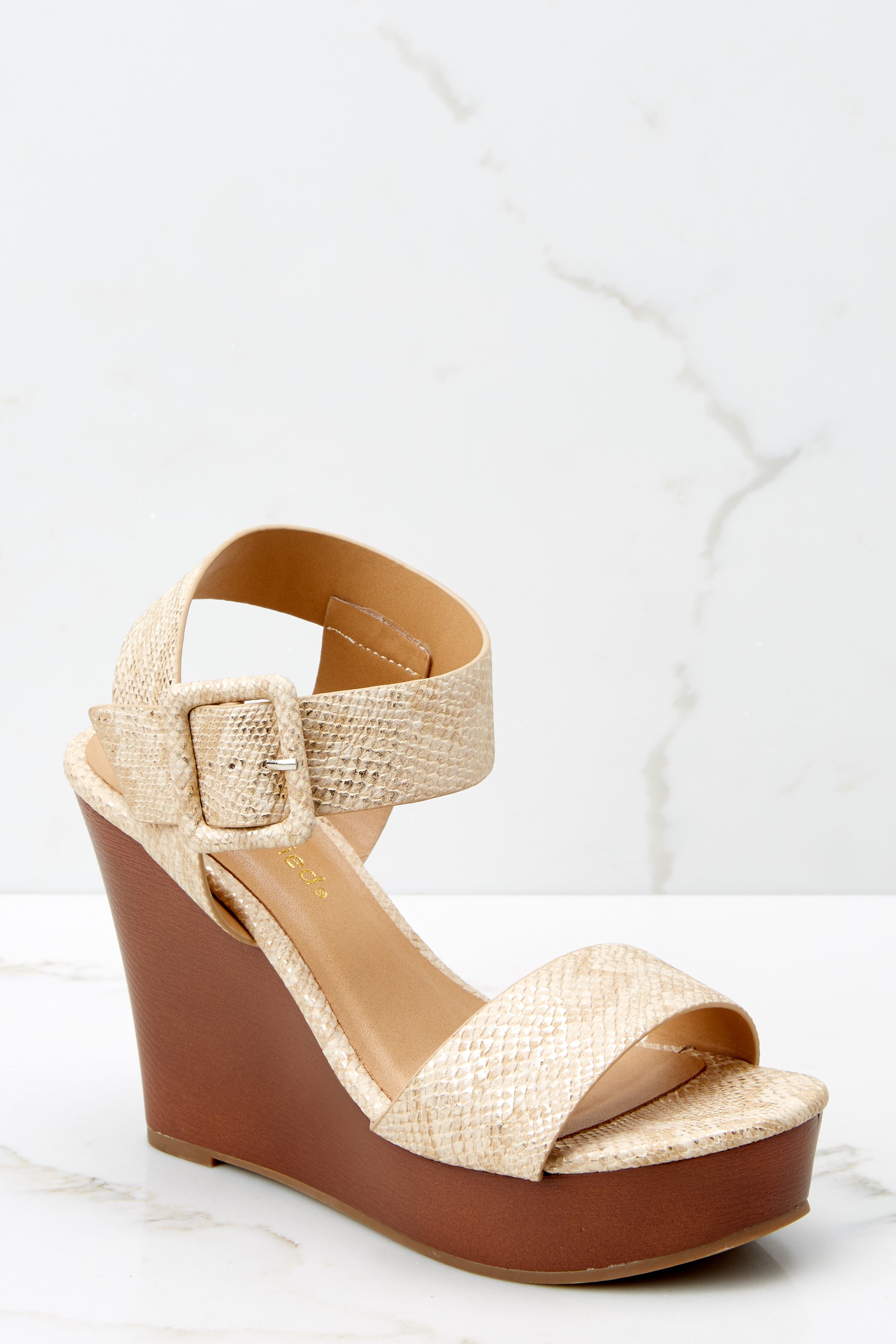 Sexy Gold Snake Skin Wedges - Print 