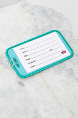 2 Beach Please Luggage Tag at Red Dress