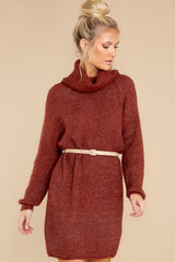 5 Shift In The Wind Copper Sweater Dress at reddress.com