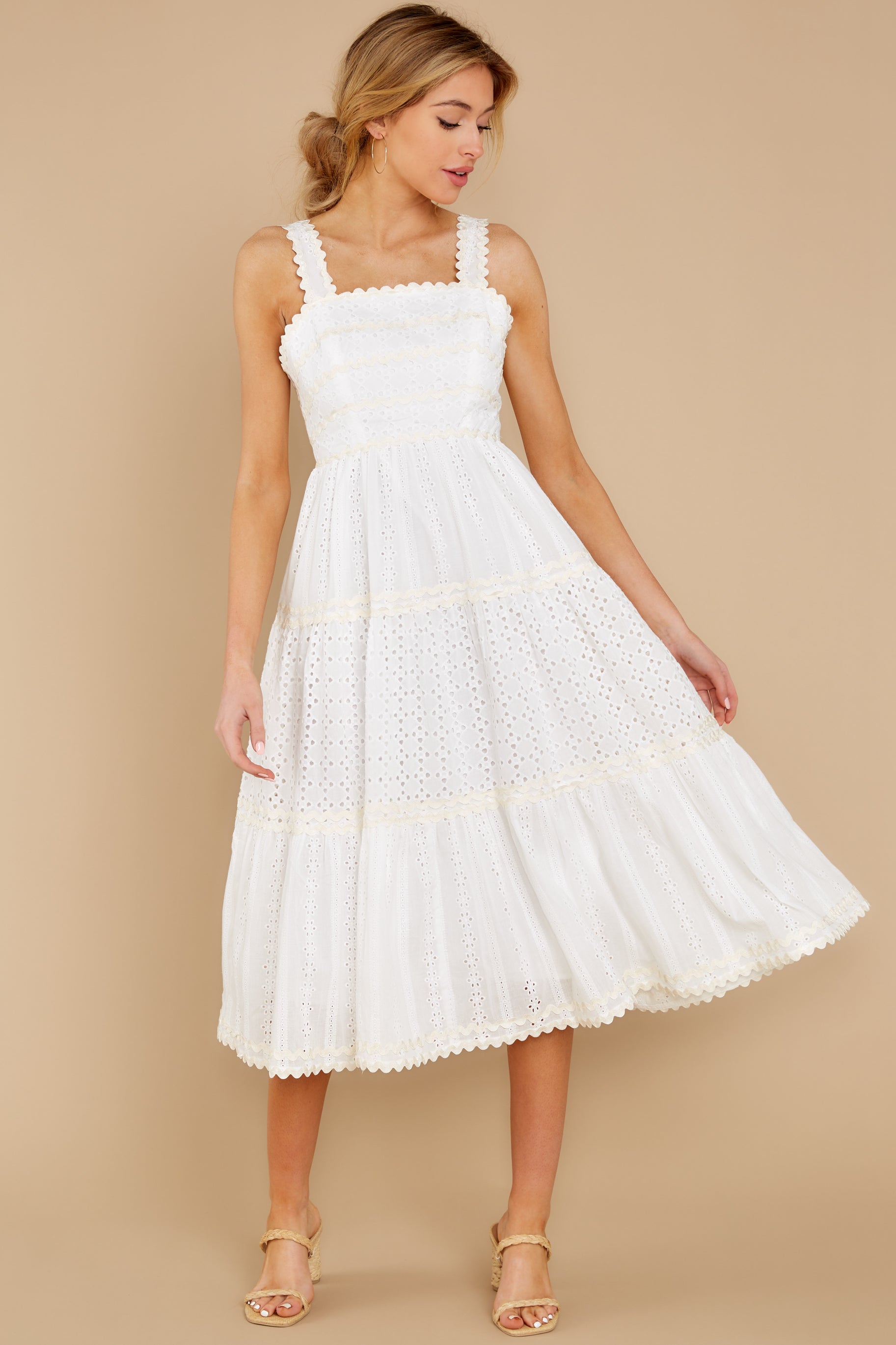 long white eyelet dress