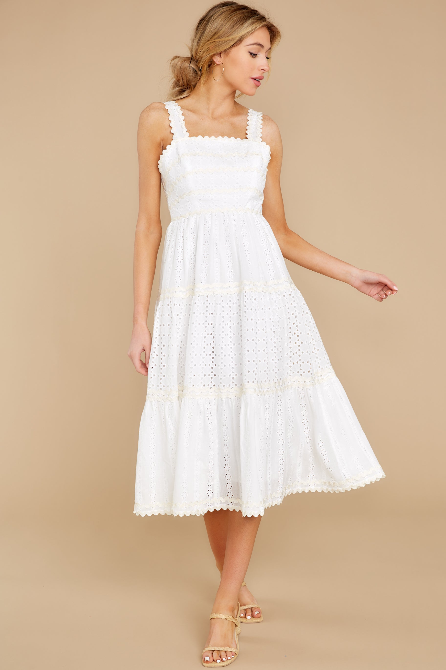 white midi sun dress