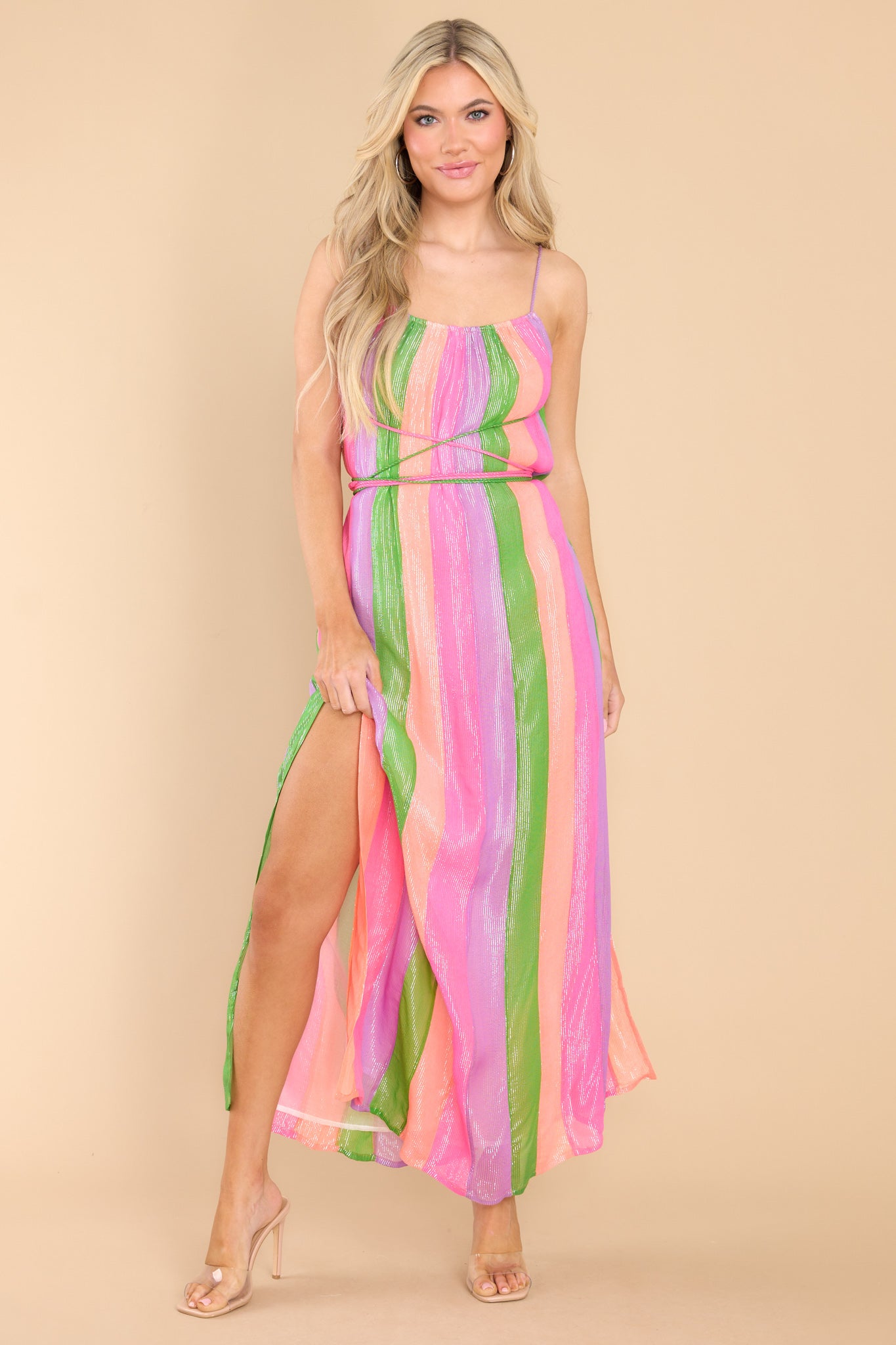 Vanille Mix Marbella Printemps Long Dress Pink