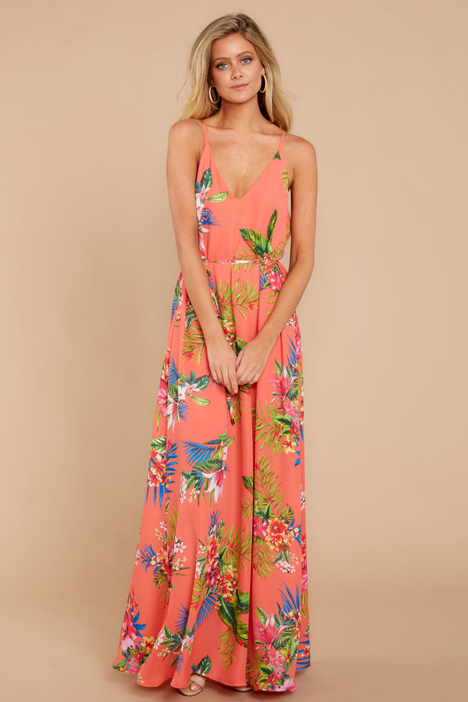 Trendy Tropical Print Maxi Dress - Cute Maxi Dress - Dress - $29.00 ...