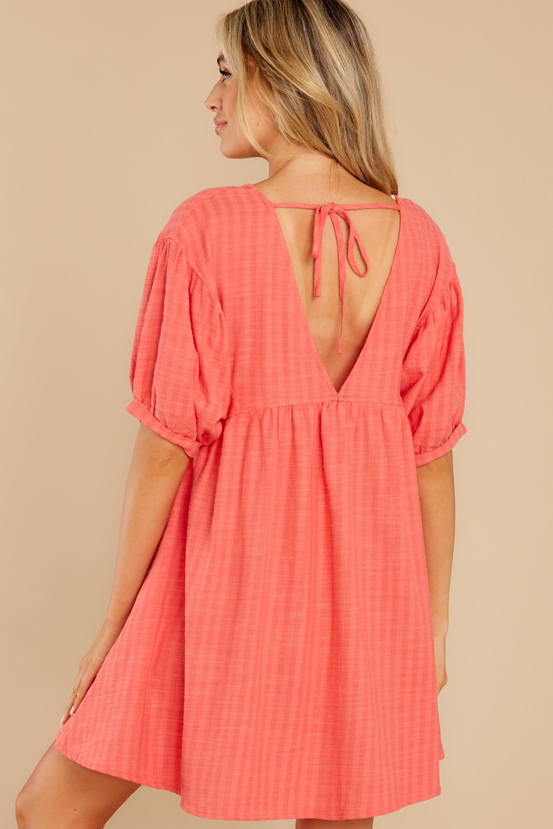 casual coral dress