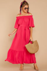 fuchsia pink maxi dress