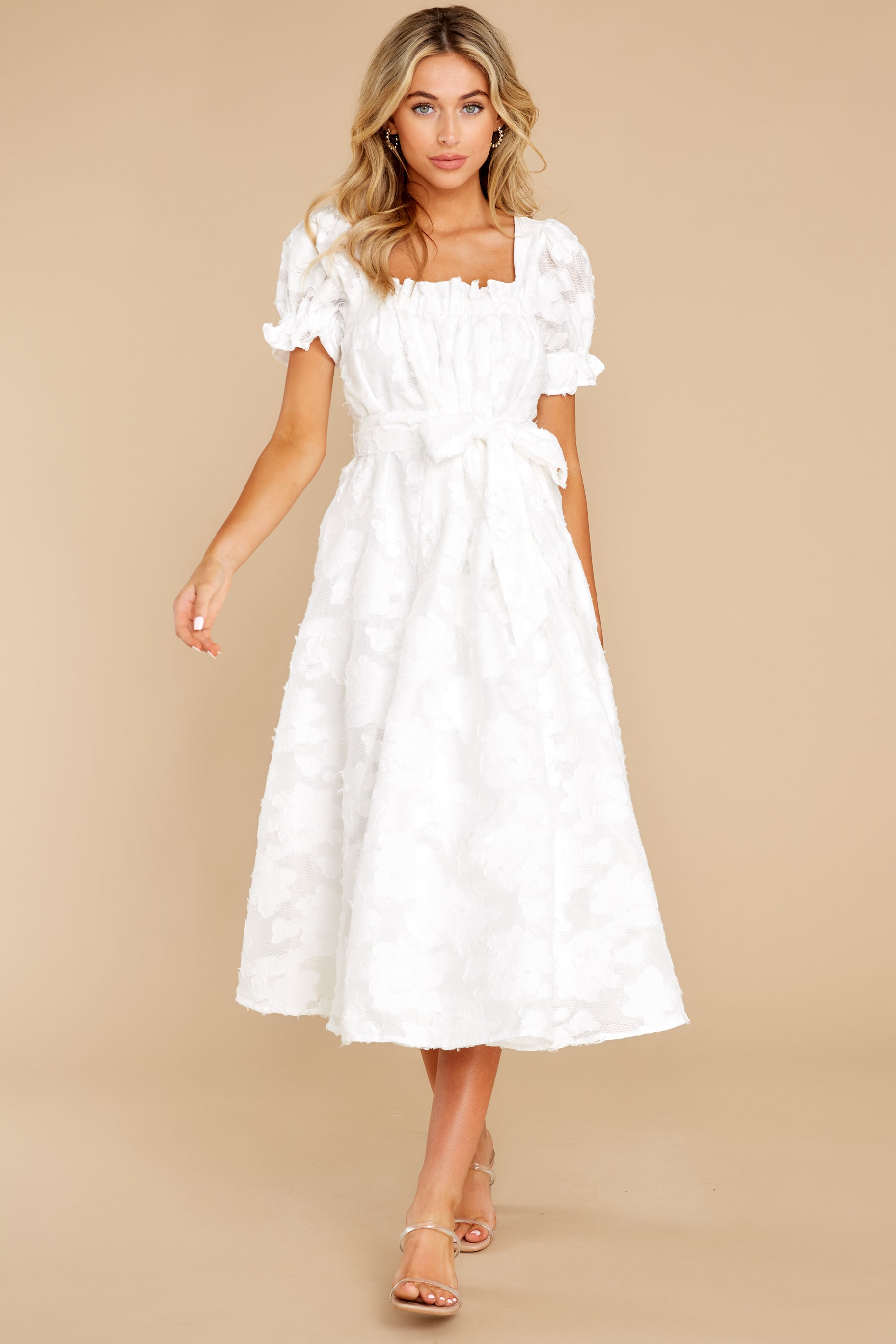 casual white lace maxi dress