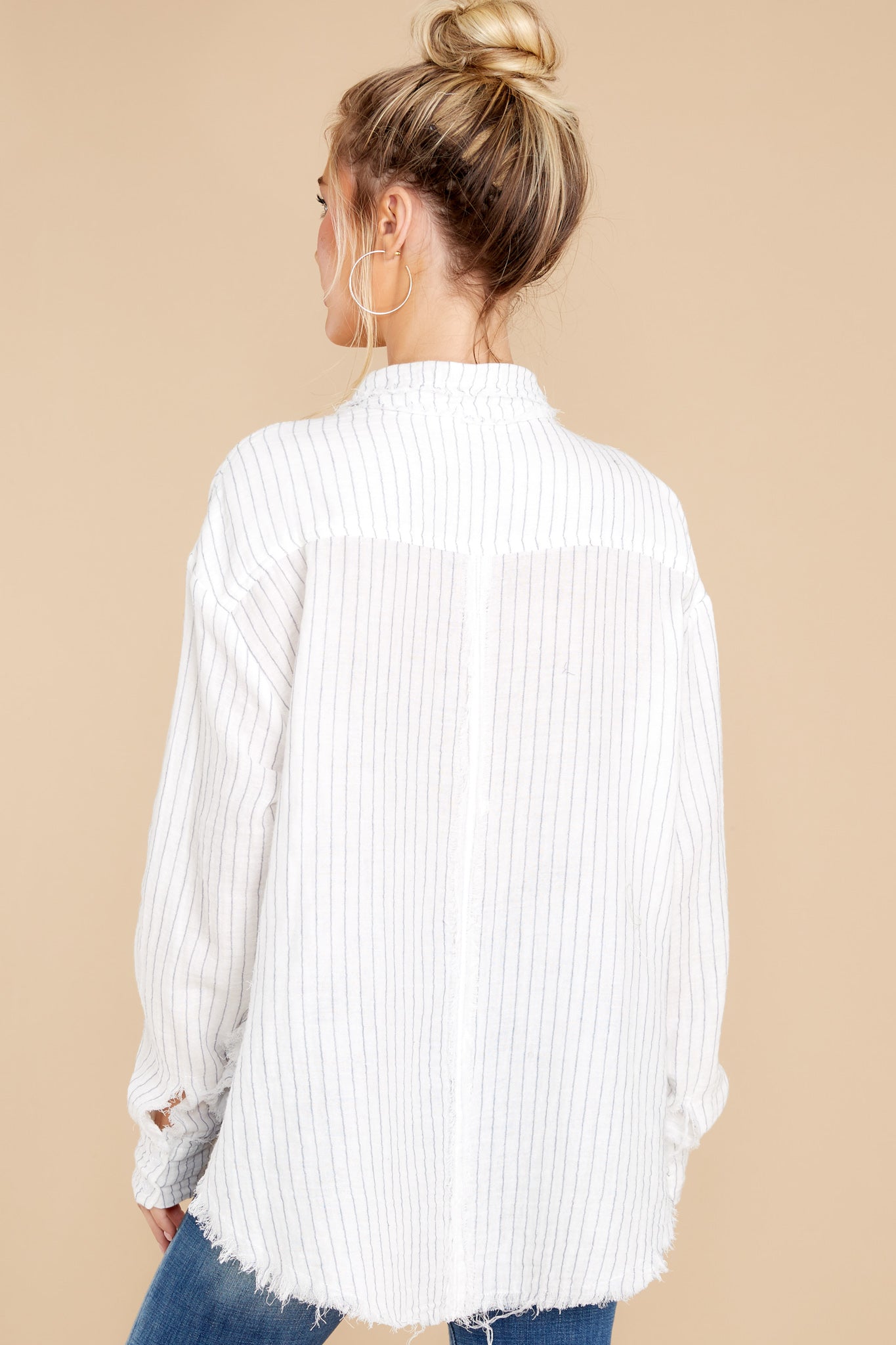 Keep It Classic Off White Stripe Top