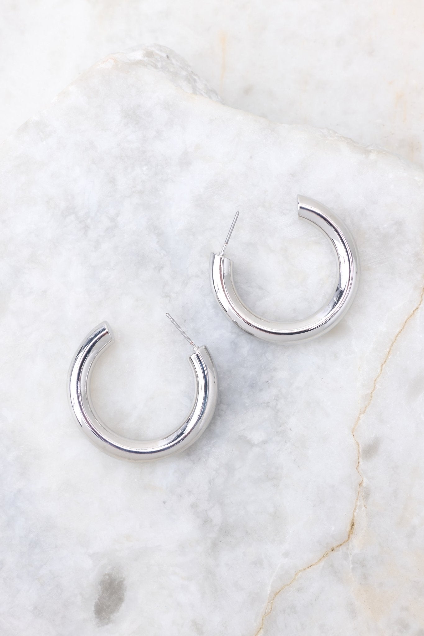 Bring Us Back Silver Hoop Earrings