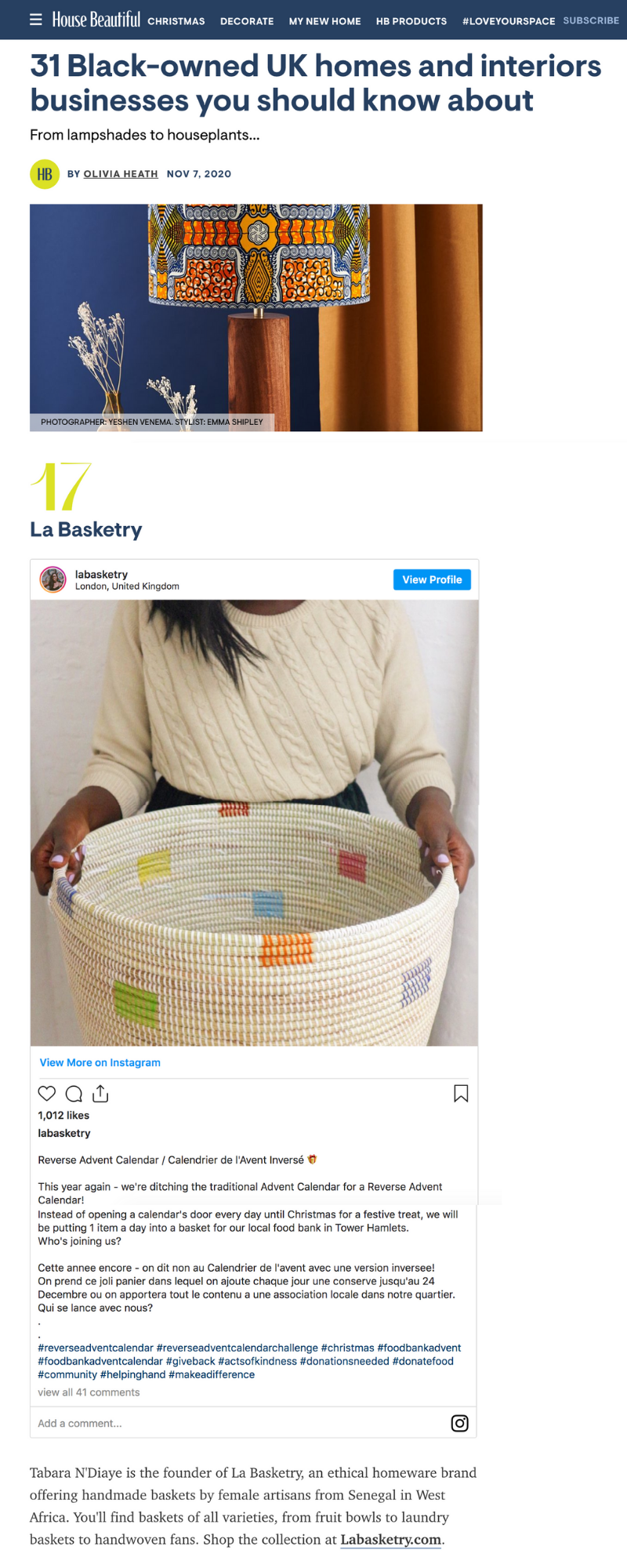 la basketry featured in house beautiful november 2020