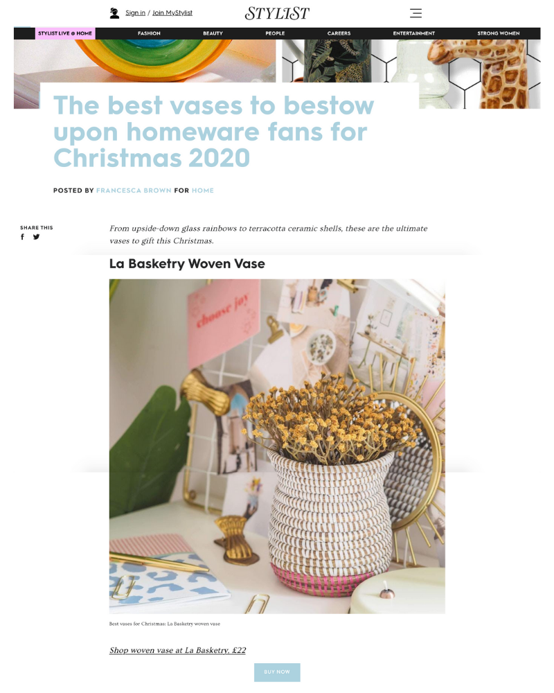 la basketry hand woven vase for stylist magazine best vases for gifts