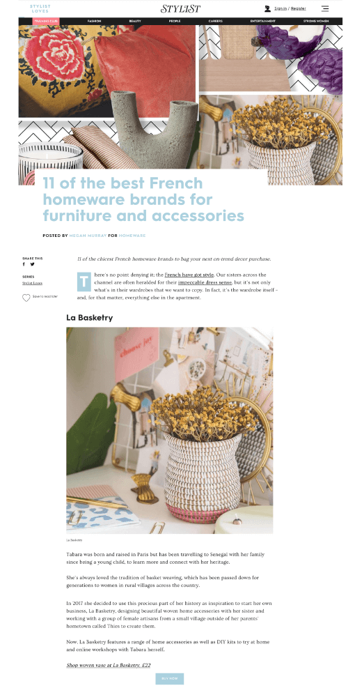 la basketry for stylist magazine best french homeware brands 2021