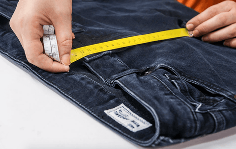 denim jeans being measured as part of the denim kind campaign for thought clothing la basketry 